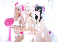 [Cosplay] Rinka Okita 沖田凜花 & Yakira 鈴鈴, Oni Hime 鬼姬 - Wedding Bikini ver. (Fate kaleid liner プリズマ☆イリヤ)