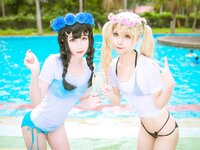 [Cosplay] Rinka Okita 沖田凜花 & Miyana 咪呀 - Birthday Swimsuit 誕生日水着