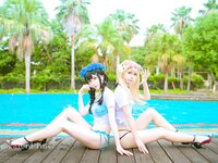 [Cosplay] Rinka Okita 沖田凜花 & Miyana 咪呀 - Birthday Swimsuit 誕生日水着