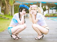 [Cosplay] Rinka Okita 沖田凜花 & Miyana 咪呀 - Birthday Swimsuit 誕生日水着
