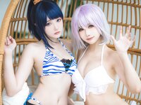 [Cosplay] 瓜希酱 Momoko葵葵 电光超人古利特 宝多六花 新条茜 泳装