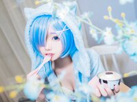 [Cosplay] 猫君君MaoJun 雷姆猫耳睡衣