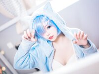 [Cosplay] 猫君君MaoJun 雷姆猫耳睡衣