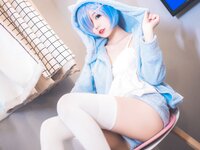 [Cosplay] 猫君君MaoJun 雷姆猫耳睡衣