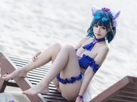 [Cosplay] Kokura Chiyo 小仓千代w - Cheshire Swimsuit 柴郡泳装