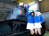[Cosplay][RAZZLE DAZZLE] Aimy, Chii Sakura, Ebino Katsuragi - Mont Blanc モン・ブラン (Girls und Panzer)