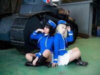 [Cosplay][RAZZLE DAZZLE] Aimy, Chii Sakura, Ebino Katsuragi - Mont Blanc モン・ブラン (Girls und Panzer)