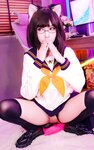 [Cosplay] Potato Godzilla OC Tatami neko chan in Seifuku