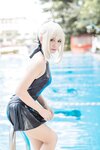 [Cosplay] 秋山AkI 水着黑SABER