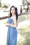 [Cosplay] 王馨瑶 蓝色露背连衣裙