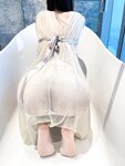 唐安琪内部私购 NO.005 黄色薄纱轻透连衣长裙  [82P-902MB]