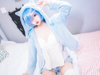 [Cosplay] MaoJun 猫君君 - Rem cat ear pajamas 雷姆猫耳睡衣