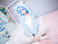 [Cosplay] MaoJun 猫君君 - Rem cat ear pajamas 雷姆猫耳睡衣