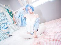 [Cosplay] MaoJun 猫君君 - Rem cat ear pajamas 雷姆猫耳睡衣