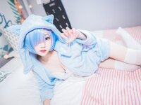 [Cosplay] MaoJun 猫君君 - Rem cat ear pajamas 雷姆猫耳睡衣