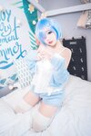 [Cosplay] MaoJun 猫君君 - Rem cat ear pajamas 雷姆猫耳睡衣