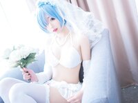 [Cosplay] MaoJun 猫君君 - Rem lingerie wedding 蕾姆内衣花嫁