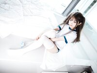 [Cosplay] 神沢永莉 半双马尾体操服大腿袜