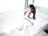 [Cosplay] 神沢永莉 半双马尾体操服大腿袜