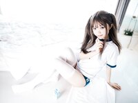 [Cosplay] 神沢永莉 半双马尾体操服大腿袜