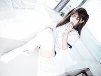 [Cosplay] 神沢永莉 半双马尾体操服大腿袜