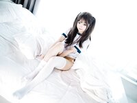[Cosplay] 神沢永莉 半双马尾体操服大腿袜