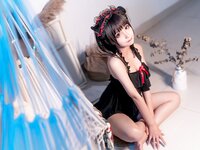 [Cosplay] Chun Momo 蠢沫沫 - Black Nightdress