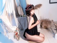 [Cosplay] Chun Momo 蠢沫沫 - Black Nightdress