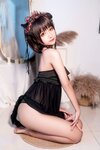 [Cosplay] Chun Momo 蠢沫沫 - Black Nightdress