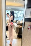 Hot 奔跑的晶骡儿 红色蝴蝶小内内