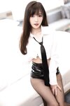 Hot 林星阑 黑丝皮裙