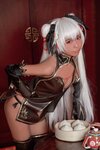 [Cosplay] G44 不会受 - Brown Cheongsam Girl 褐色旗袍娘