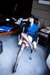 [Cosplay] 谢小蒽 幼幼 性感OL紫色蕾丝