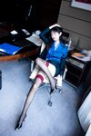 [Cosplay] 谢小蒽 幼幼 性感OL紫色蕾丝