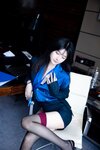 [Cosplay] 谢小蒽 幼幼 性感OL紫色蕾丝