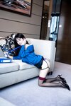 [Cosplay] 谢小蒽 幼幼 性感OL紫色蕾丝