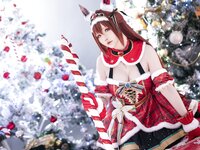 [Cosplay] 星之迟迟 - 2023年12月计划A 赛马娘-大和赤骥 圣诞衣装 [47P-330MB]