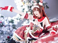[Cosplay] 星之迟迟 - 2023年12月计划A 赛马娘-大和赤骥 圣诞衣装 [47P-330MB]