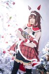[Cosplay] 星之迟迟 - 2023年12月计划A 赛马娘-大和赤骥 圣诞衣装 [47P-330MB]