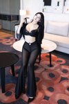 [Cosplay] 谭小灵 黑色蕾丝透视装