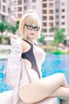 [Cosplay] Pyon Jeanne d Arc Swiming