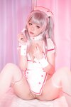 [Cosplay] Nekokoyoshi 爆机少女喵小吉 - Pink nurse's night interview 桃色看護師の夜間問診