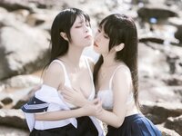 [Cosplay] 不呆猫 三無人型 水手服百合黑丝