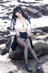 [Cosplay] 不呆猫 三無人型 水手服百合黑丝