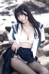 [Cosplay] 不呆猫 三無人型 水手服百合黑丝
