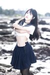 [Cosplay] 不呆猫 三無人型 水手服百合黑丝
