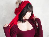 [Cosplay] Ely eee ElyEE子 红色 KNITTING