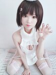 [Cosplay] 羽天shine 白丝白色毛衣