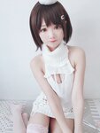 [Cosplay] 羽天shine 白丝白色毛衣