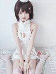 [Cosplay] 羽天shine 白丝白色毛衣